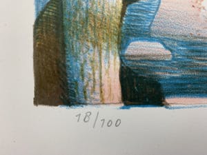 Nicolaas Wijnberg - kleurenlitho - 'Naakt op de kade' - 1982 kopen? Bied vanaf 99!