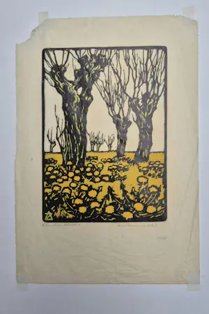 Arie Zonneveld - Arie Zonneveld - Wilgen - handgesigneerde houtsnede kopen? Bied vanaf 275!