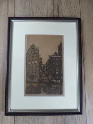 Cornelis Brandenburg - Twee etsen van de Etser van de Amsterdamse grachten. kopen? Bied vanaf 79!