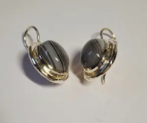 Nieuwe zilveren oorbellen met Botswana Agaat kopen? Bied vanaf 60!