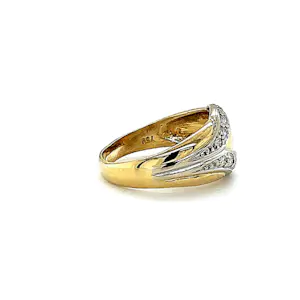 Eleganter Bicolorring in 18 Karat (750) mit feinen Brillanten kopen? Bied vanaf 450!