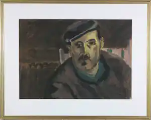 Gerard Schaperkotter - Gouache op papier, Portret van Theodoor Heynes- Ingelijst verkauft für € 70!
