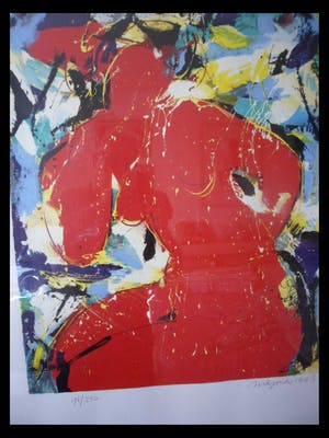 Nic Jonk - Zeefdruk. Titel, "Vrouw". kopen? Bied vanaf 120!