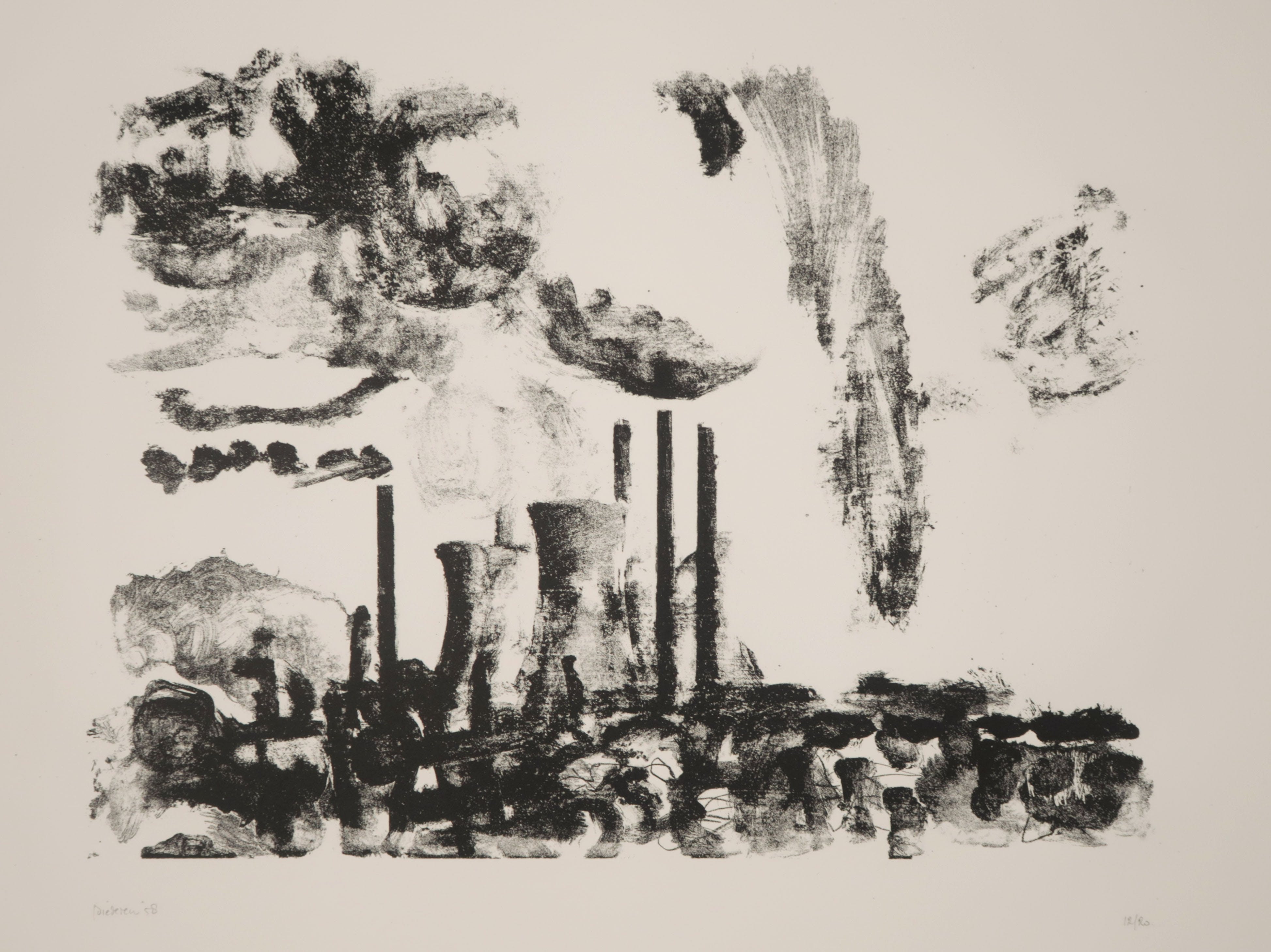 Jef Diederen - Litho, Zonder titel verkocht voor € 35!