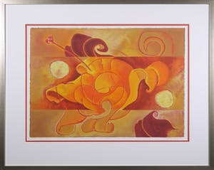 Jan van Delft - Zeefdruk, Lelie III - Ingelijst kopen? Bied vanaf 1!