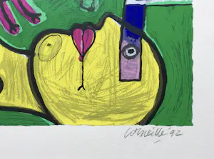 Corneille - zeefdruk - Femme et oiseau - 1992. kopen? Bied vanaf 175!