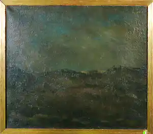Jan Miechels - Olieverf op doek, Donker landschap (1945) - Ingelijst verkauft für € 60!