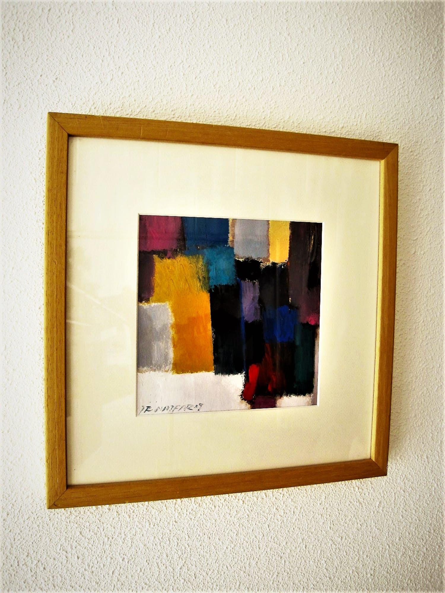 Niet of onleesbaar gesigneerd - Intrigerende abstracte Gouache op papier - gesigneerd - prima ingelijst kopen? Bied vanaf 1!