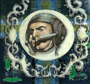 Jan Bollaert - Gemengde techniek op board, Kosmonaut (Groot) verkocht voor € 1!