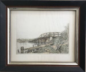 Harmen Eikema - gekleurde ets | Jaagpad a/d Schinkel (situatie ca. 1920-1925) kopen? Bied vanaf 29!