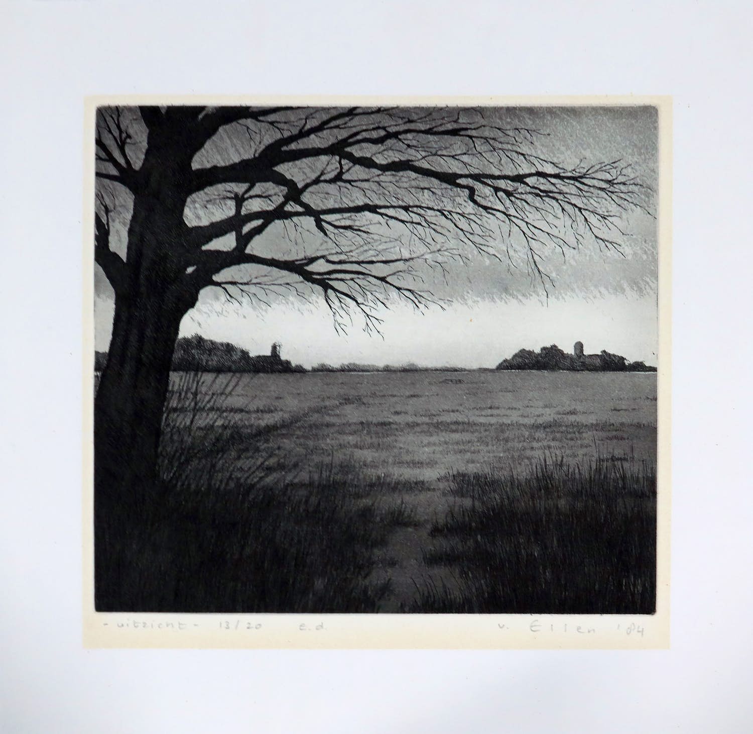 Rob van Essen - Ets, Uitzicht verkocht voor € 1!