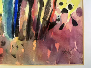 Andre van der Vossen - Bomenrij - expressionistisch kleurrijk werk kopen? Bied vanaf 195!