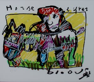 Herman Brood - Ingelijste zeefdruk: horse lifter - 1995 (nette lijst!) kopen? Bied vanaf 260!