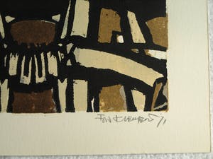 Fon Klement - Nieuwjaarskaart met afdruk boardsnede - 1971 kopen? Bied vanaf 1!