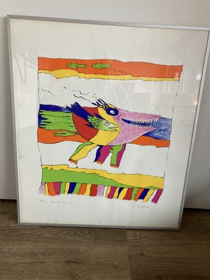 Maggi Giles - Kleurenlitho ‘Kees op stap’ kopen? Bied vanaf 70!