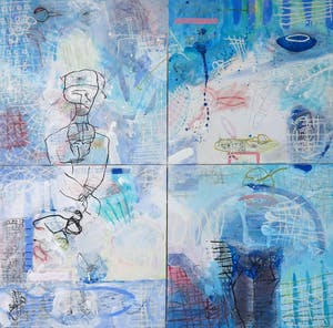 Rachid Ben Ali - Gemengde techniek op doek, Zonder titel (Zeer groot!) kopen? Bied vanaf 400!