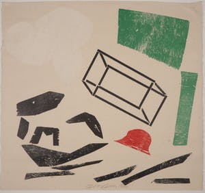 Carel Visser - Houtsnede op Japans papier, Z.T. kopen? Bied vanaf 1!