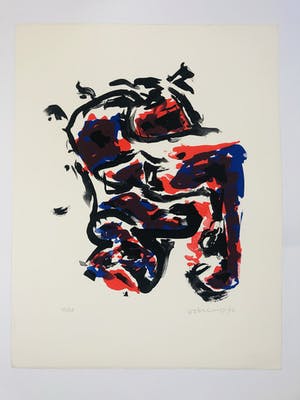 Theo Wolvecamp - Portret in rood,blauw en zwart kopen? Bied vanaf 210!