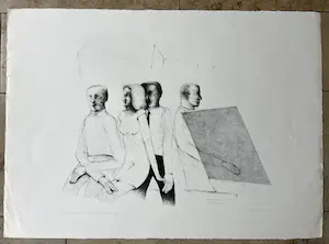 Kees Spermon - Gesigneerde litho - "Conversation piece grey" - 90/190 - 1973 kopen? Bied vanaf 45!