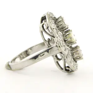 14k witgouden ring met bolsjewiek geslepen diamanten totaal circa 1.50ct kopen? Bied vanaf 760!