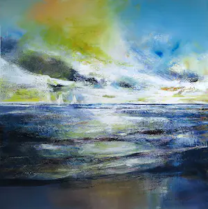 Peter Meijer - Acryl op doek, Waddenzee - Ingelijst (Zeer groot) kopen? Bied vanaf 400!