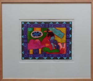 Clemens Briels - Kleurenzeefdruk MUJER PELO AZUL INGELIJST!! kopen? Bied vanaf 160!