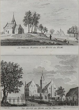 Niet of onleesbaar gesigneerd - Gravure, Twee dorpsgezichten - Ingelijst kopen? Bied vanaf 10!