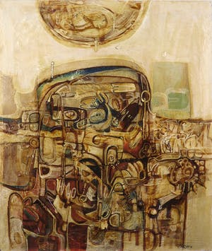 Jack Harden - Gemengde techniek op board, Progessieve produktie - Ingelijst kopen? Bied vanaf 1!