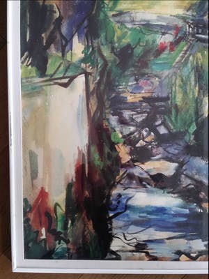 Bob ten Hoope - Kleurrijk bergland met vallei en huizen. kopen? Bied vanaf 150!