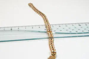 21 - Vintage fifties 14 krt rosé-gouden fantasie schakel armband - klein model kopen? Bied vanaf 750!