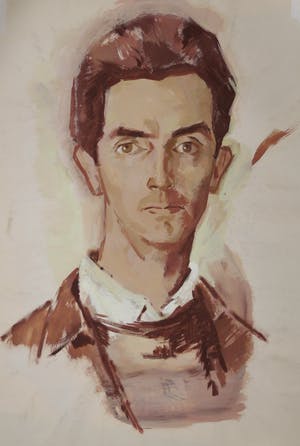 Hessel de Boer - 2 zelfportretten / op voor- en achterzijde kopen? Bied vanaf 75!