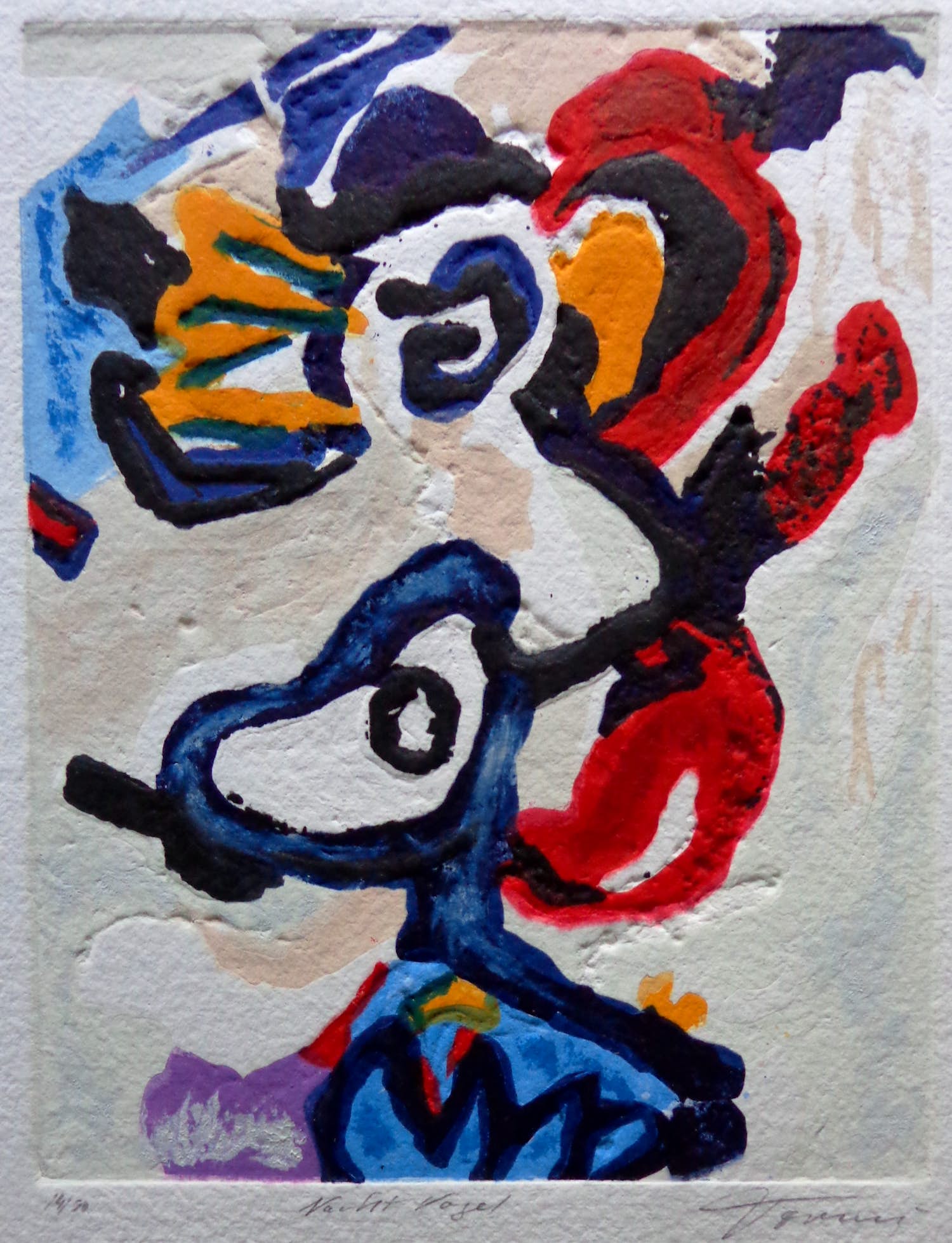 Jan Tormi - NACHTVOGEL / AQUAGRAVURE / 70x58cm / SIG / PASSE verkocht voor € 35!