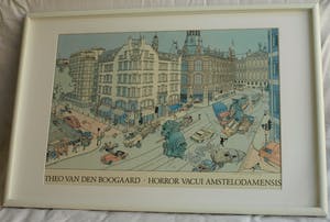 Theo van den Boogaard - Ingelijste prent, Horror Vacuï Amstelodamensis, Sjef van Oekel – 1985 kopen? Bied vanaf 1!