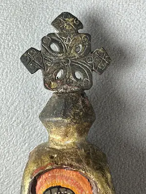 Ethiopie - 231050 - Old Brass Handpainted Ethiopian Coptic altar icon - Ethiopia kopen? Bied vanaf 120!