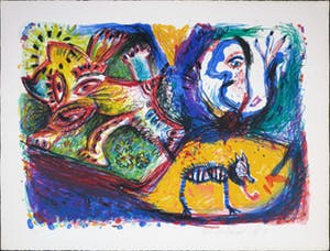 Rik van Iersel - Litho, Z.t. Figuren kopen? Bied vanaf 20!