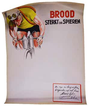 Niet of onleesbaar gesigneerd - Affiche, Brood sterkt de spieren verkocht voor € 1!