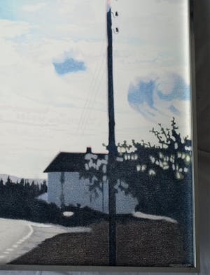 Inge Krassenburg - Tekening, “Landschap” – gesigneerd en ingelijst (Groot) kopen? Bied vanaf 1!