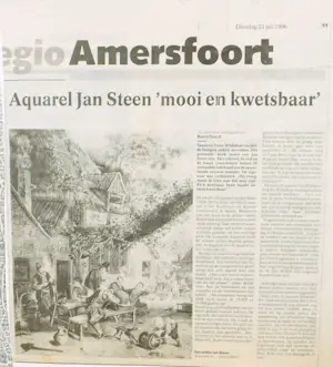 Niet of onleesbaar gesigneerd - Aquarel, Boerengezelschap bij een herberg - Ingelijst kopen? Bied vanaf 1!
