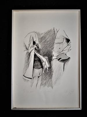 Niet of onleesbaar gesigneerd - Grote gesigneerde Lithografie "Confrontation" oplage 33 exemplaren kopen? Bied vanaf 10!