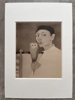 Jan Mankes - Originele Heliogravure Zelfportret met Uil 1923 kopen? Bied vanaf 165!