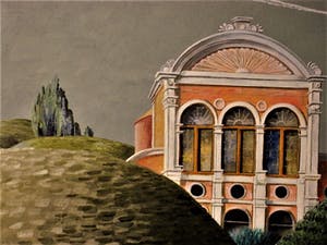 Erna van Mondfrans - Fraai verstild realistisch olieverf "Michele Venetie Landschap" gesigneerd kopen? Bied vanaf 10!