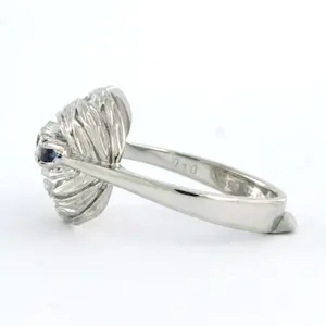 14k wit gouden ring met saffier en briljant geslepen diamanten 0,10ct - rm 17.75 kopen? Bied vanaf 270!