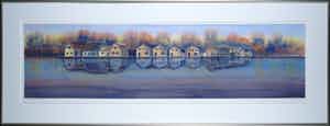 Willem de Vries - Aquarel, Waterspiegeling - Ingelijst (Groot) verkocht voor € 50!