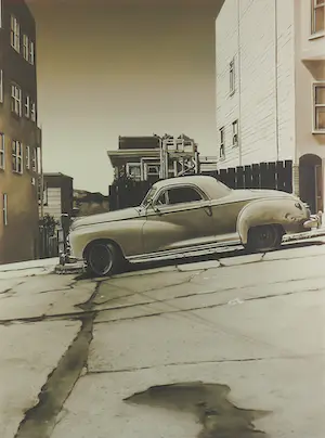 Araun Gordijn - Zeefdruk, San Fransico Flat - Ingelijst kopen? Bied vanaf 80!