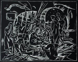 Herman Bieling - Houtsnede: "Heilige Nacht" - 1920 kopen? Bied vanaf 65!