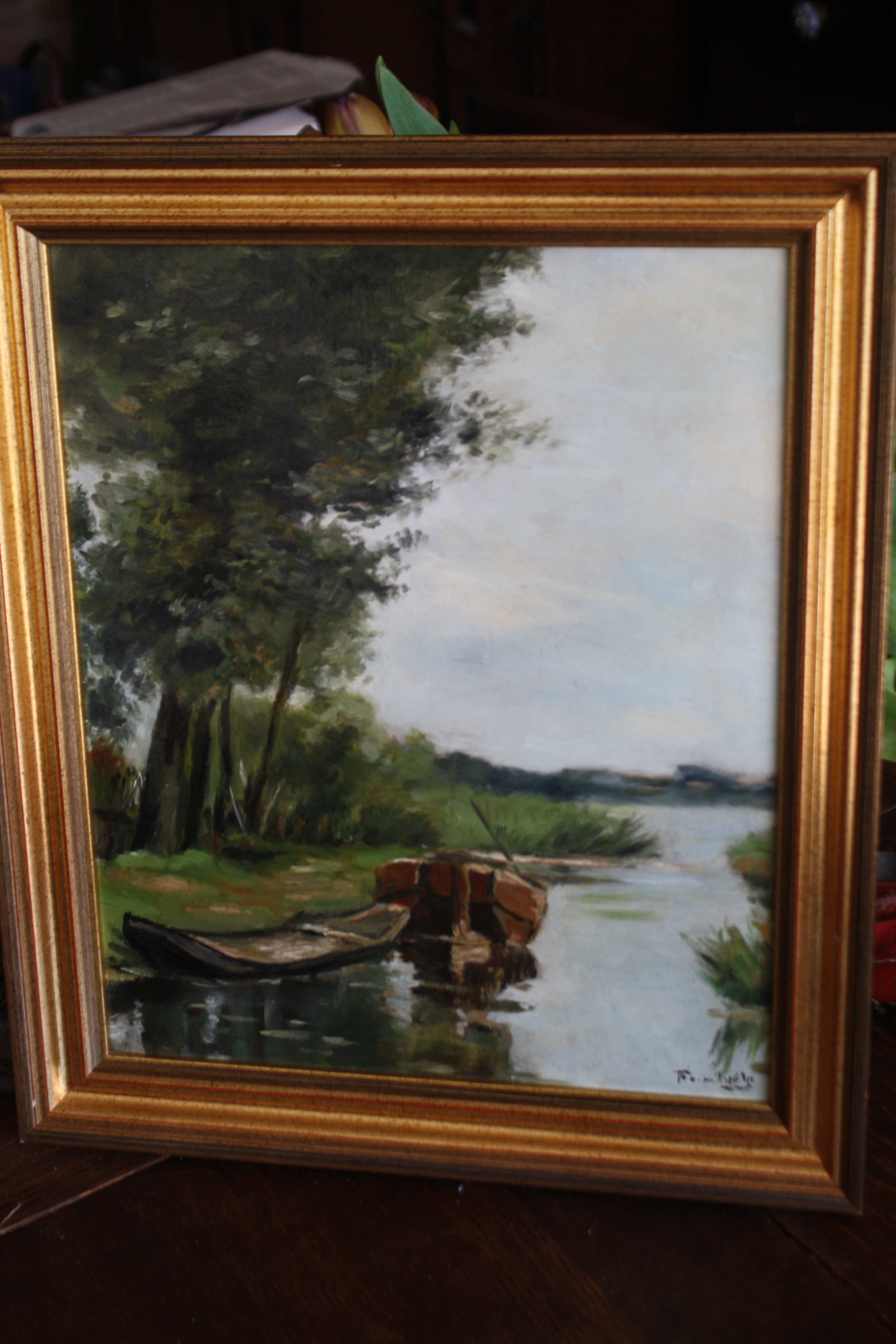 Frans de Nocker - HAAGS LANDSCHAP MET VISSERS PRAAM verkocht voor € 75!