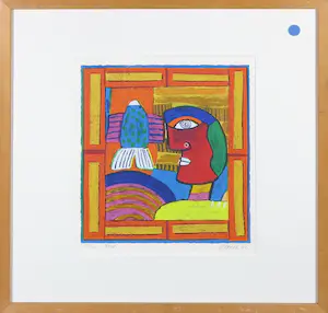 Clemens Briels - Zeefdruk, Zonder titel - Ingelijst kopen? Bied vanaf 1!