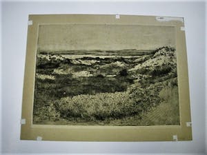 Martin van Waning - Mooie grote Droge Naald Ets - de Kust op Schiermonnikoog - gesigneerd kopen? Bied vanaf 29!