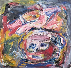 Martin van Wordragen - Olieverf op doek, Jager met zwijnenkop - Ingelijst kopen? Bied vanaf 200!