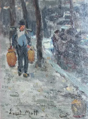 Evert Moll - Zicht op St Laurenskerk - binnenhaven van Rotterdam kopen? Bied vanaf 1275!